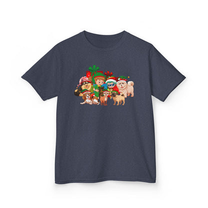 Kids Heavy Cotton™ Tee - Christmas with super kiddo pet friends without text - [[{"value":"Wonderwear Kid"}]]
