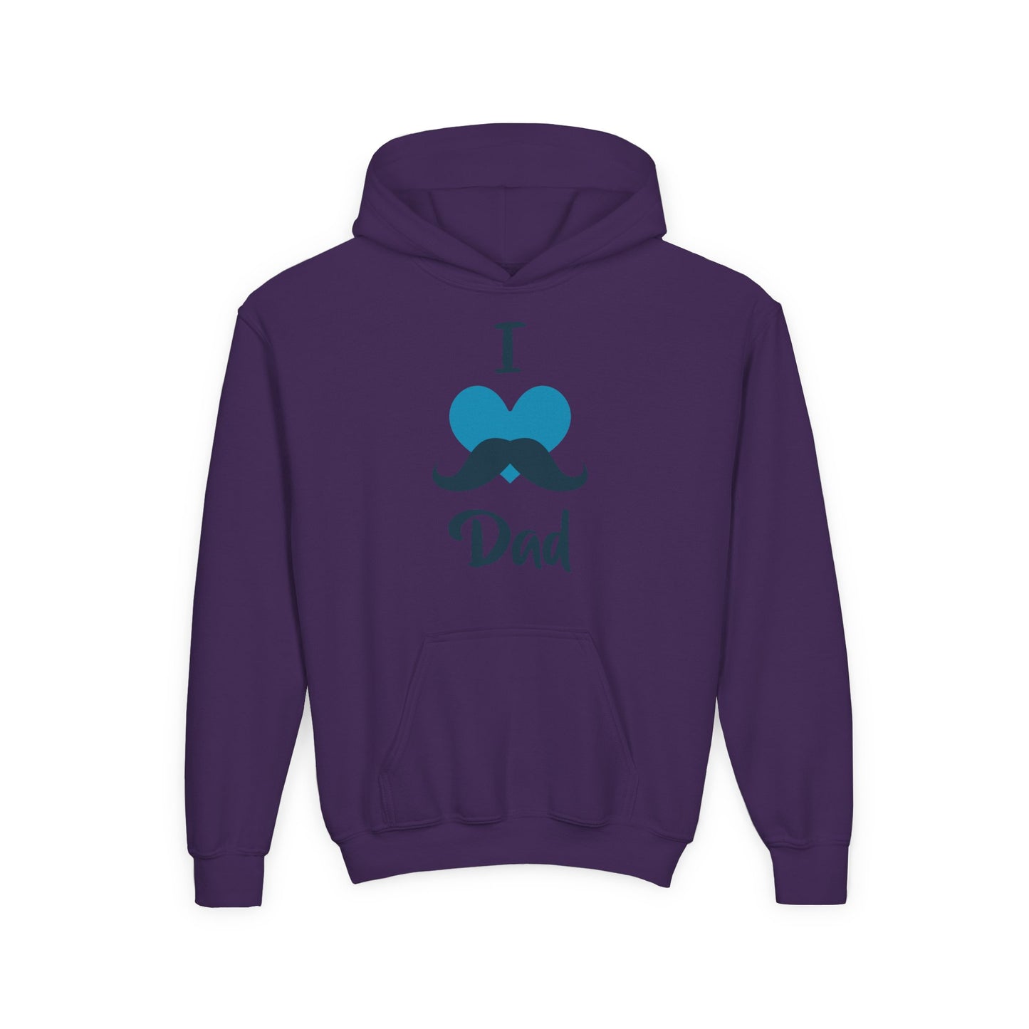Youth Heavy Blend Hooded Sweatshirt -  I love dad - heart