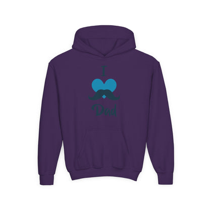 Youth Heavy Blend Hooded Sweatshirt -  I love dad - heart Printify