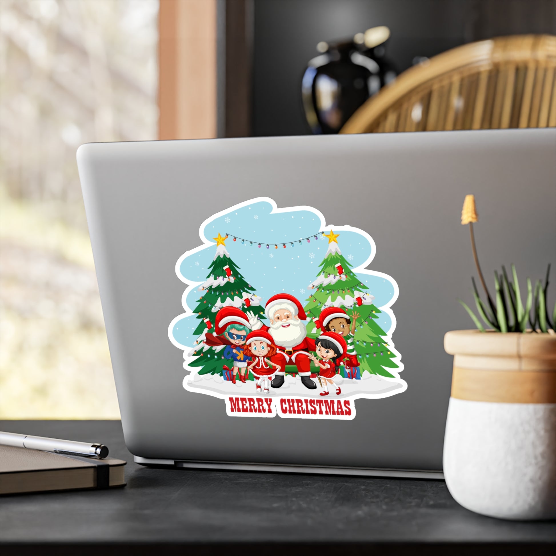 Christmas Kiss-Cut Vinyl Decals – Super kiddo with santa claus Merry christmas - [[{"value":"Wonderwear Kid"}]]