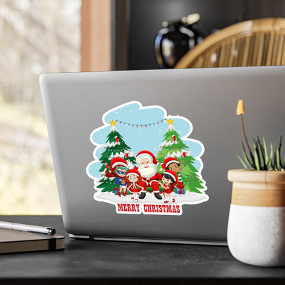 Christmas Kiss-Cut Vinyl Decals – Super kiddo with santa claus Merry christmas - [[{"value":"Wonderwear Kid"}]]