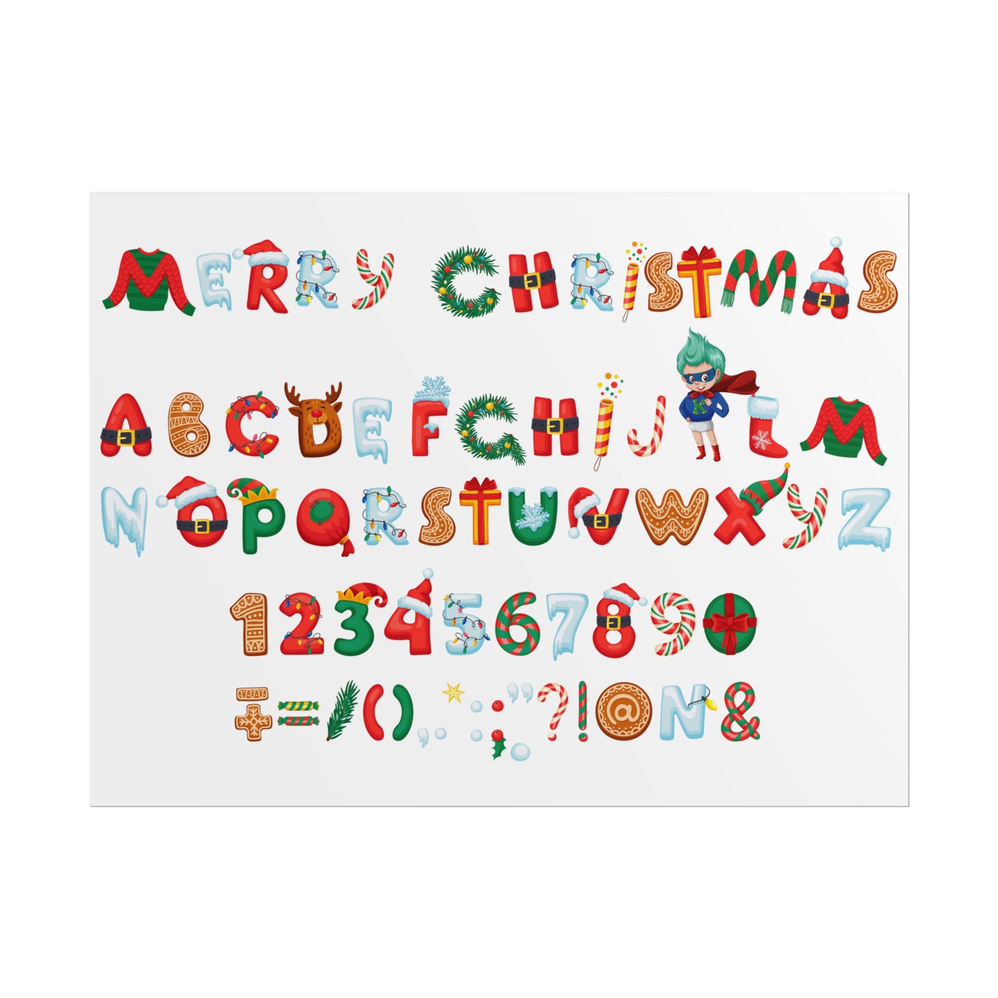 Rolled Posters - Christmas alphabet - [[{"value":"Wonderwear Kid"}]]