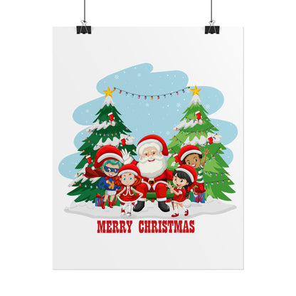 Rolled Posters - Super kiddo with santa claus Merry christmas - [[{"value":"Wonderwear Kid"}]]