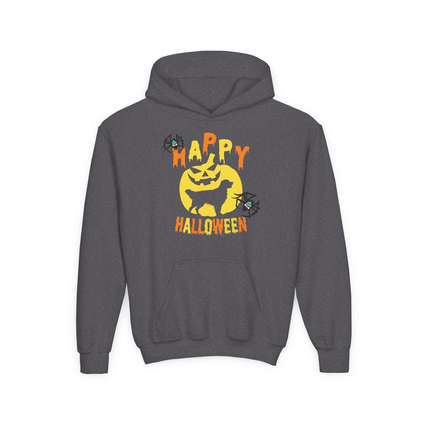 Youth Heavy Blend Hooded Sweatshirt - Happy holloween