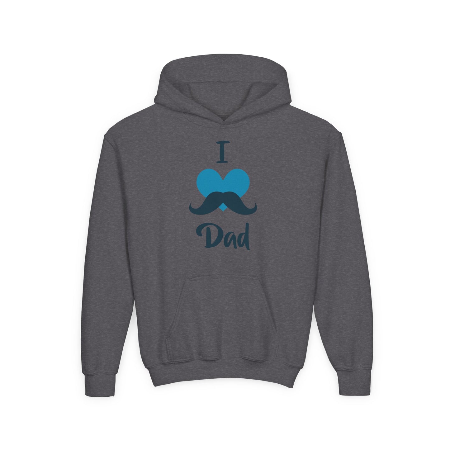 Youth Heavy Blend Hooded Sweatshirt -  I love dad - heart