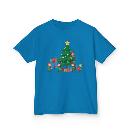 Kids Heavy Cotton™ Tee - Super kiddo putting gifts on christmas tree - [[{"value":"Wonderwear Kid"}]]