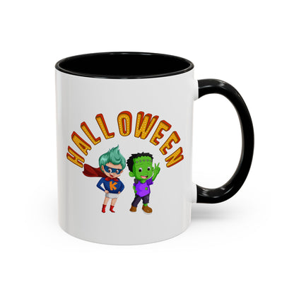 Accent Coffee Mug - Holloween with super kiddo Printify