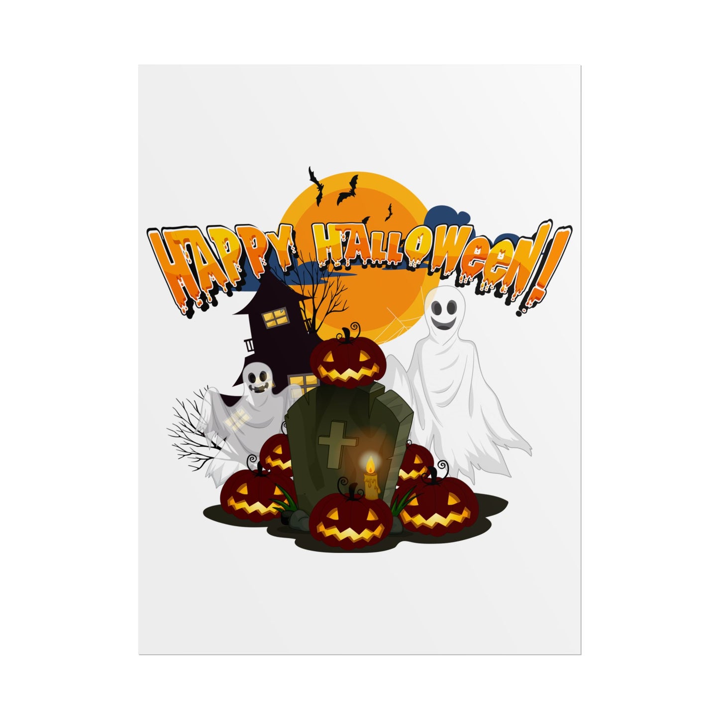 Rolled Posters - Happy holloween - cemetery - [[{"value":"Wonderwear Kid"}]]