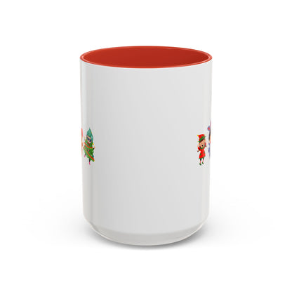 Accent Coffee Mug - Super kiddo in christmas tree attire - [[{"value":"Wonderwear Kid"}]]