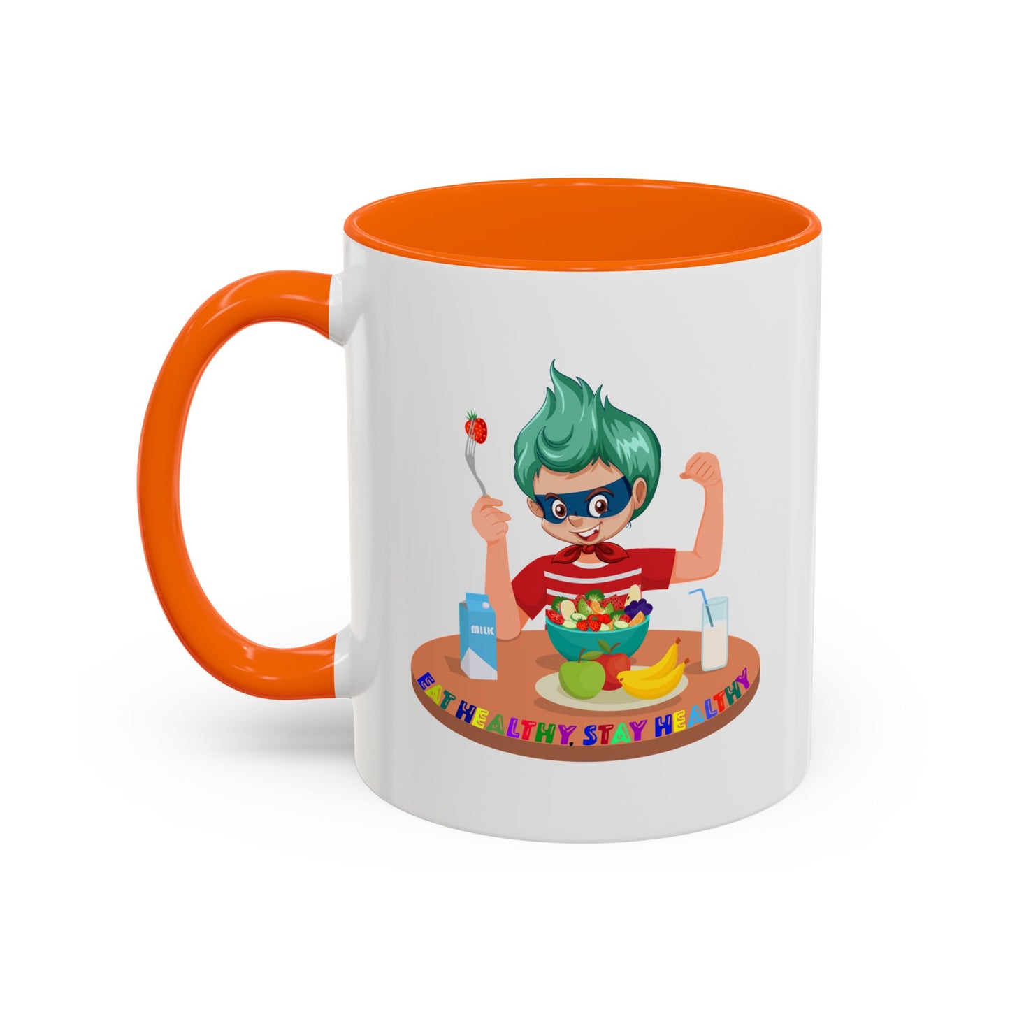 Accent Coffee Mug - super kiddo eating healthy food