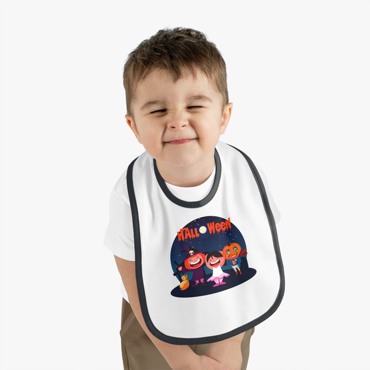 Baby Bib - Super kiddo wearing pumpkin