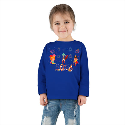 Toddler Long Sleeve Tee - Super kiddo and other hero - [[{"value":"Wonderwear Kid"}]]