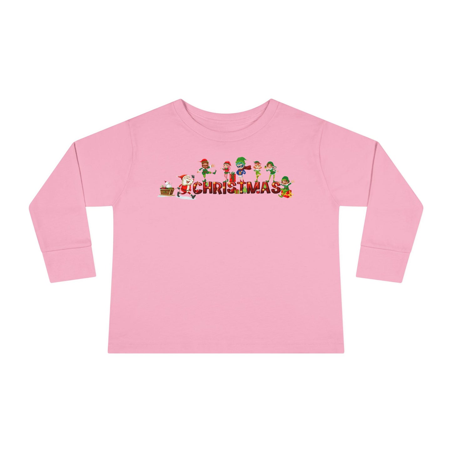 Toddler Long Sleeve Tee - Christmas with santa claus and friends - [[{"value":"Wonderwear Kid"}]]