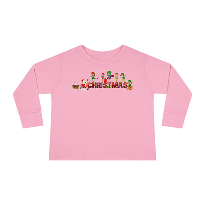 Toddler Long Sleeve Tee - Christmas with santa claus and friends - [[{"value":"Wonderwear Kid"}]]
