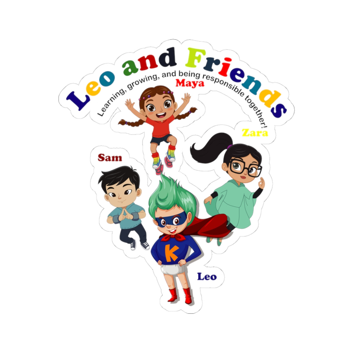 Kiss-Cut Stickers - Leo & Friends - Learning and growing