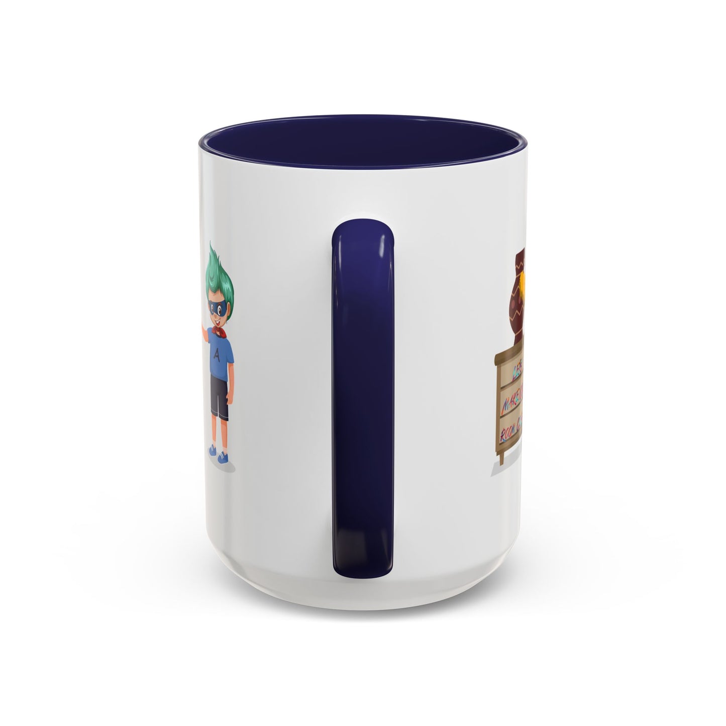 Accent Coffee Mug - Super kiddo cleaning a vase