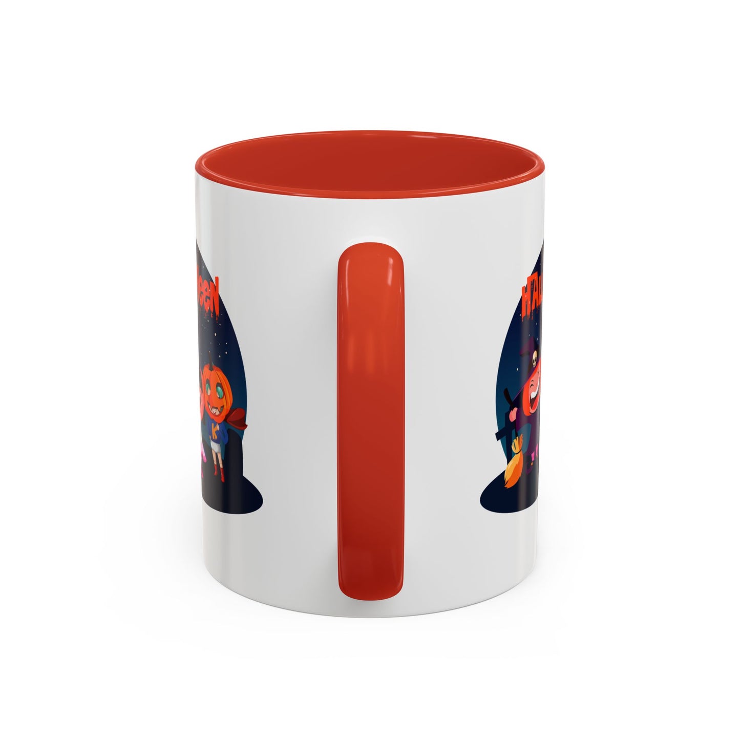 Accent Coffee Mug - Super kiddo wearing pumpkin