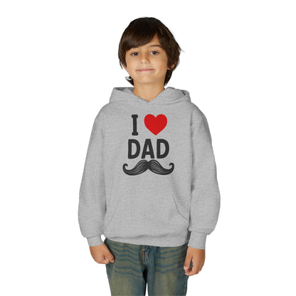 Youth Heavy Blend Hooded Sweatshirt - I love dad Printify