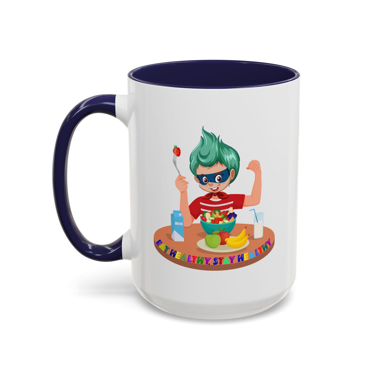 Accent Coffee Mug - super kiddo eating healthy food