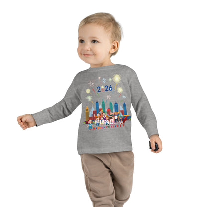 Toddler Long Sleeve Tee - Happy new year with fireworks - [[{"value":"Wonderwear Kid"}]]