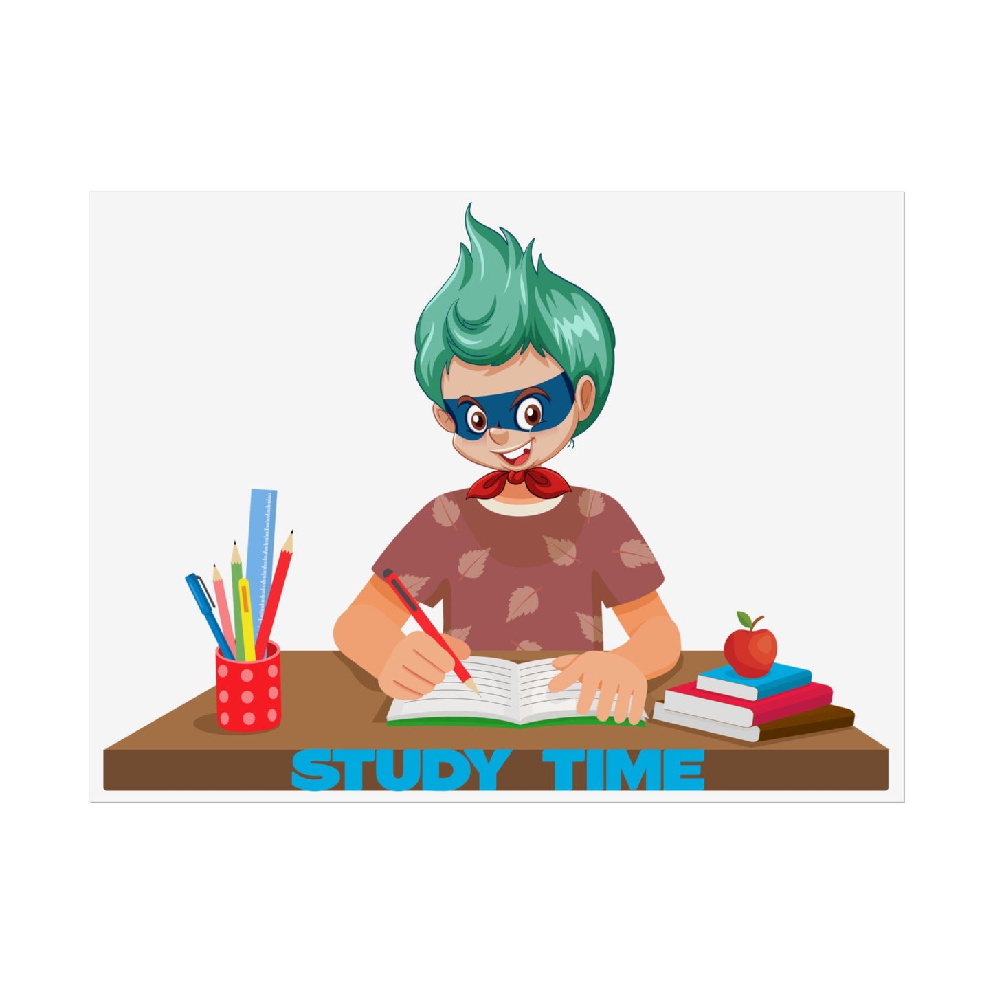 Rolled Posters - Super kiddo studying - [[{"value":"Wonderwear Kid"}]]
