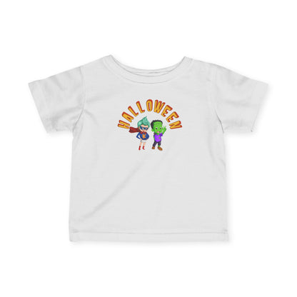 Infant Fine Jersey Tee - Holloween with super kiddo Printify
