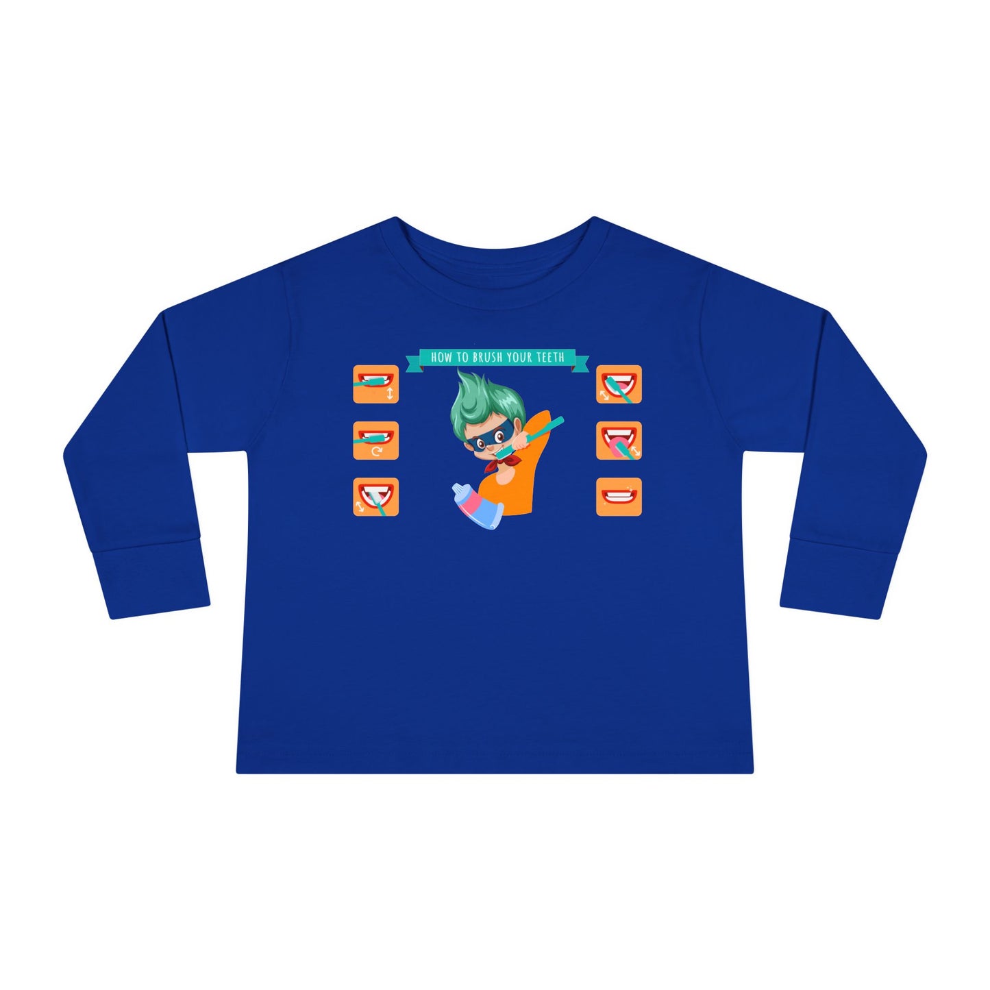 Toddler Long Sleeve Tee - Super kiddo how to brush teeth - [[{"value":"Wonderwear Kid"}]]