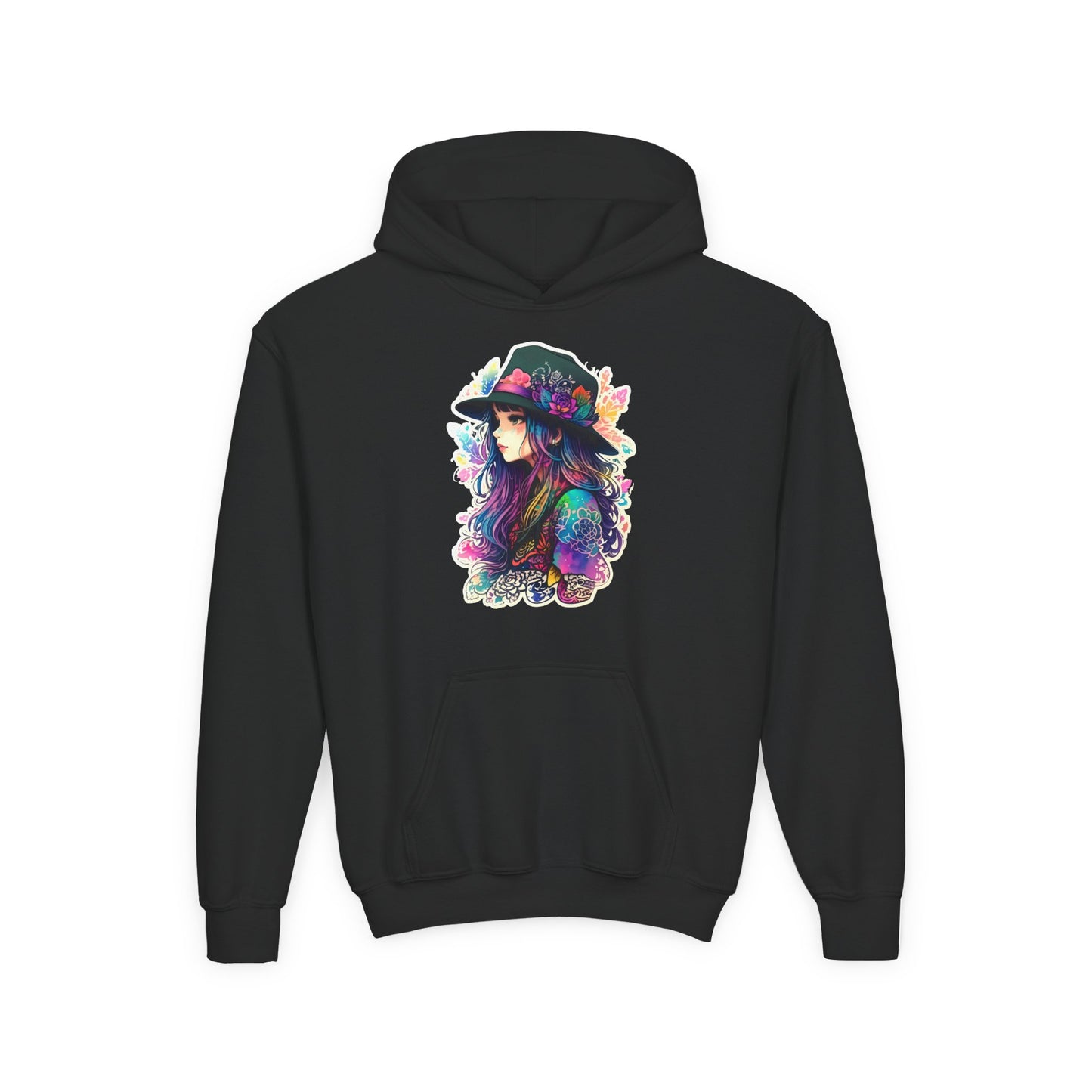Youth Heavy Blend Hooded Sweatshirt - Beautiful Bohemian Floral