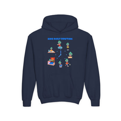 Youth Heavy Blend Hooded Sweatshirt - Super kiddo daily routine - [[{"value":"Wonderwear Kid"}]]