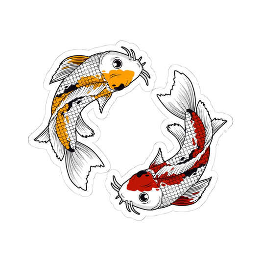 Kiss-Cut Vinyl Decals - Koi fish Printify