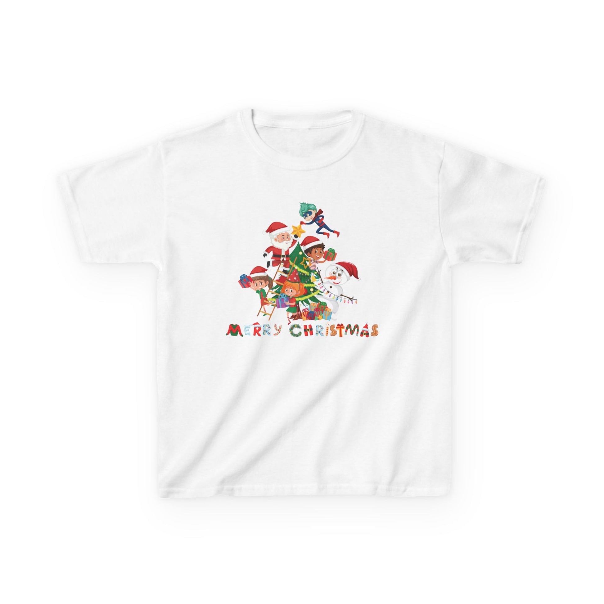 Kids Heavy Cotton™ Tee - Super kiddo making christmas tree with text - [[{"value":"Wonderwear Kid"}]]