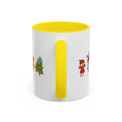 Accent Coffee Mug - Super kiddo in christmas tree attire - [[{"value":"Wonderwear Kid"}]]