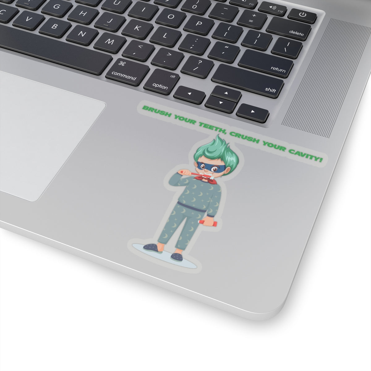 Kiss-Cut Stickers - Super kiddo brushing teeth - [[{"value":"Wonderwear Kid"}]]