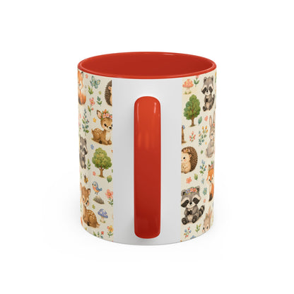 Accent Coffee Mug  (11/15 oz) - Whimsical Woodland Friends