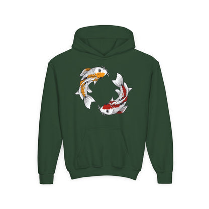 Youth Heavy Blend Hooded Sweatshirt - Koi fish Printify