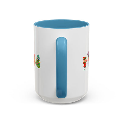 Accent Coffee Mug - Super kiddo in christmas tree attire - [[{"value":"Wonderwear Kid"}]]