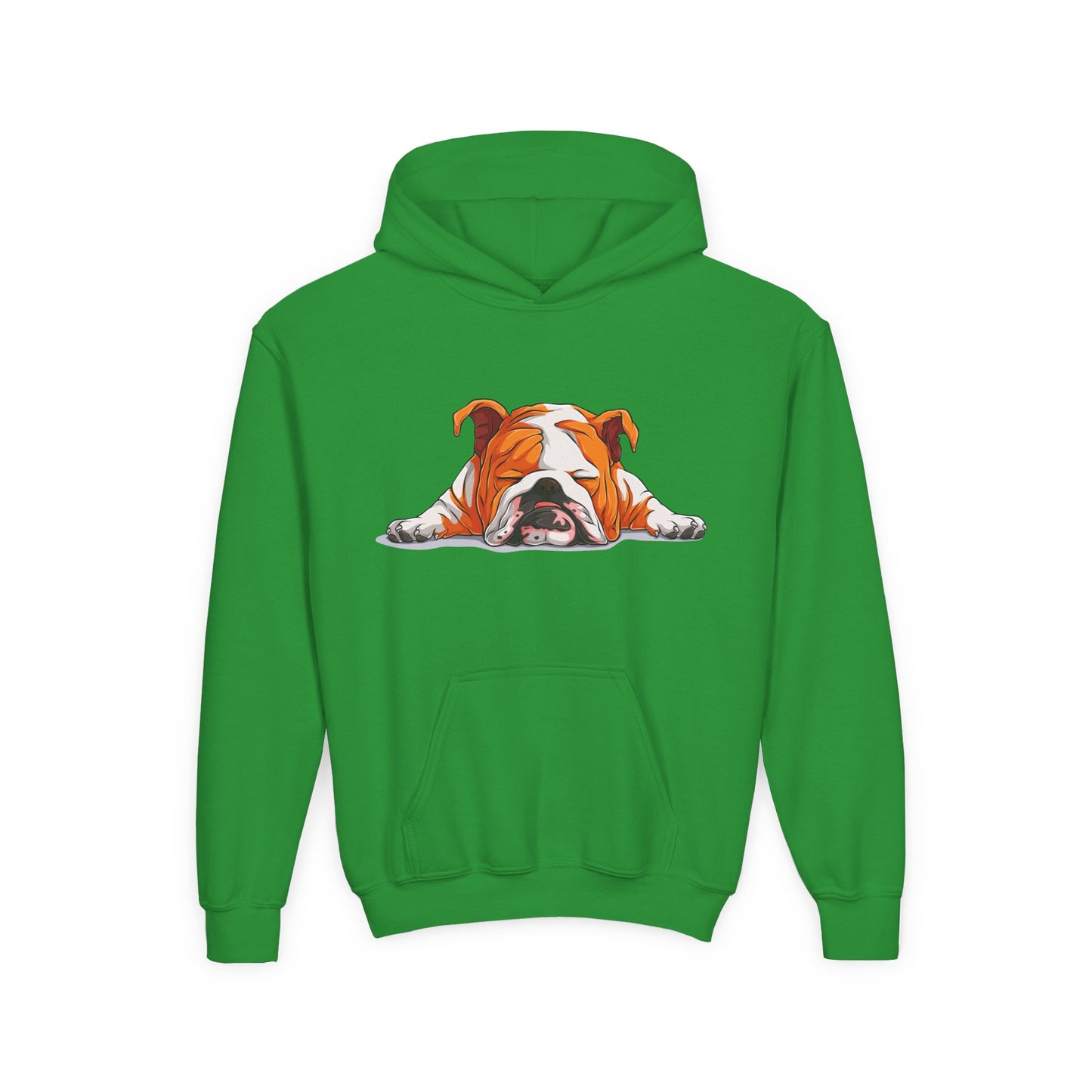 Youth Heavy Blend Hooded Sweatshirt -  Sleeping english bulldog