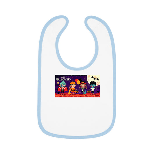 Baby Bib - Super kiddo with friends on holloween - [[{"value":"Wonderwear Kid"}]]