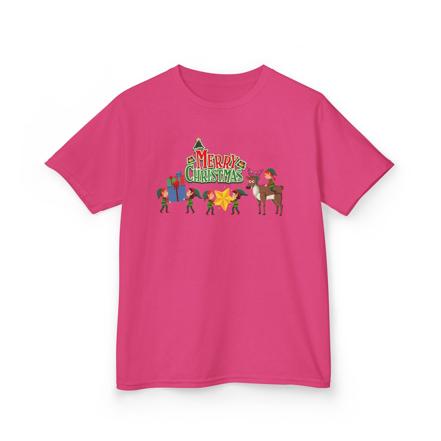 Kids Heavy Cotton™ Tee - Merry christmas and reindeer - [[{"value":"Wonderwear Kid"}]]