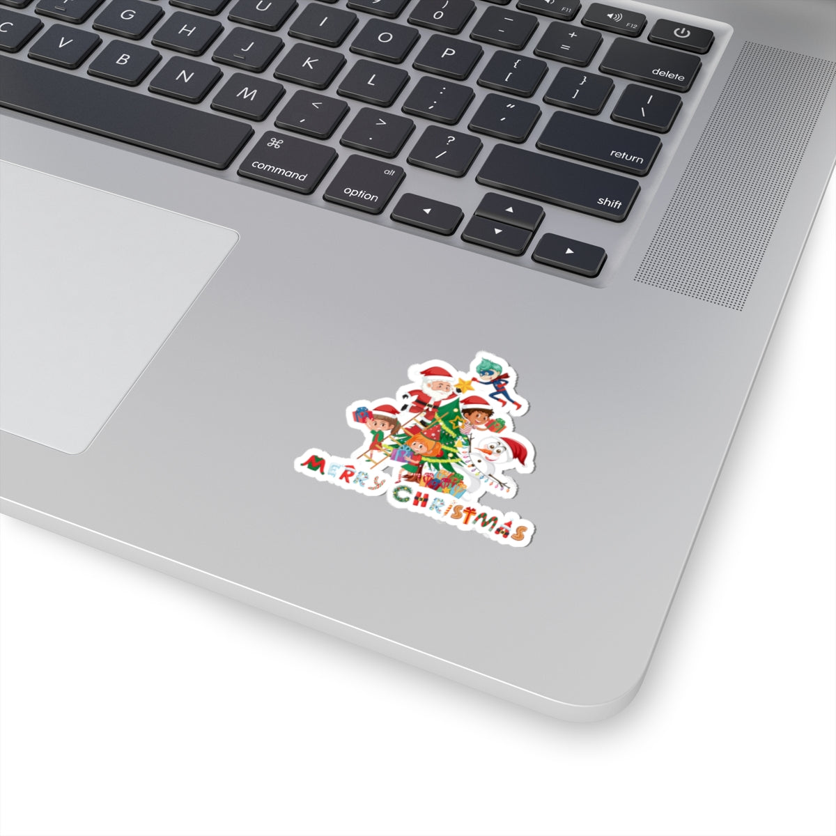 Kiss-Cut Stickers - Super kiddo making christmas tree with text - [[{"value":"Wonderwear Kid"}]]