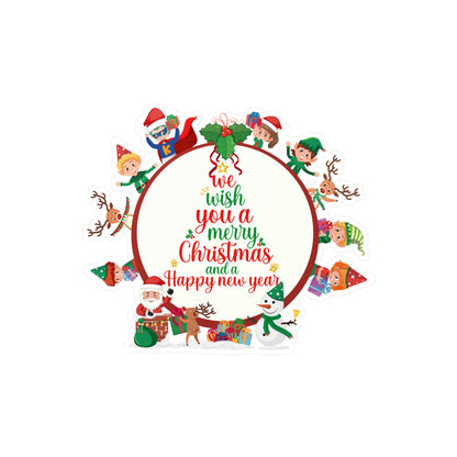 Christmas Kiss-Cut Vinyl Decals – We wish you a merry christmas - [[{"value":"Wonderwear Kid"}]]