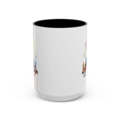 Accent Coffee Mug - Happy new year with fireworks - [[{"value":"Wonderwear Kid"}]]
