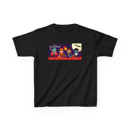 Kids Heavy Cotton™ Tee - Super kiddo with friends on holloween - [[{"value":"Wonderwear Kid"}]]