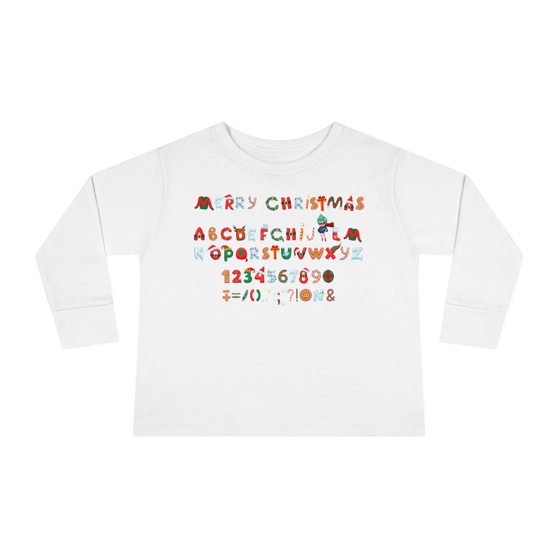 Toddler Long Sleeve Tee - Christmas alphabet - [[{"value":"Wonderwear Kid"}]]
