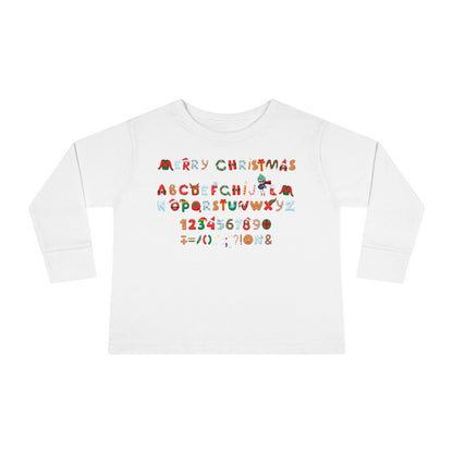 Toddler Long Sleeve Tee - Christmas alphabet - [[{"value":"Wonderwear Kid"}]]