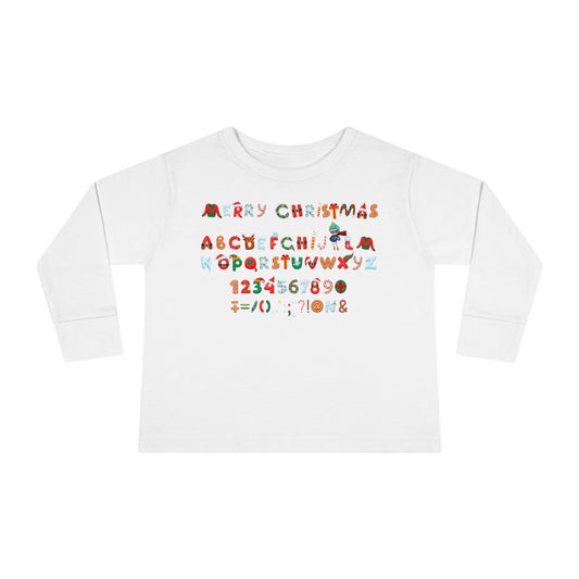 Toddler Long Sleeve Tee - Christmas alphabet - [[{"value":"Wonderwear Kid"}]]