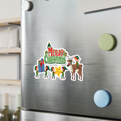Christmas Kiss-Cut Vinyl Decals – Merry christmas and reindeer - [[{"value":"Wonderwear Kid"}]]