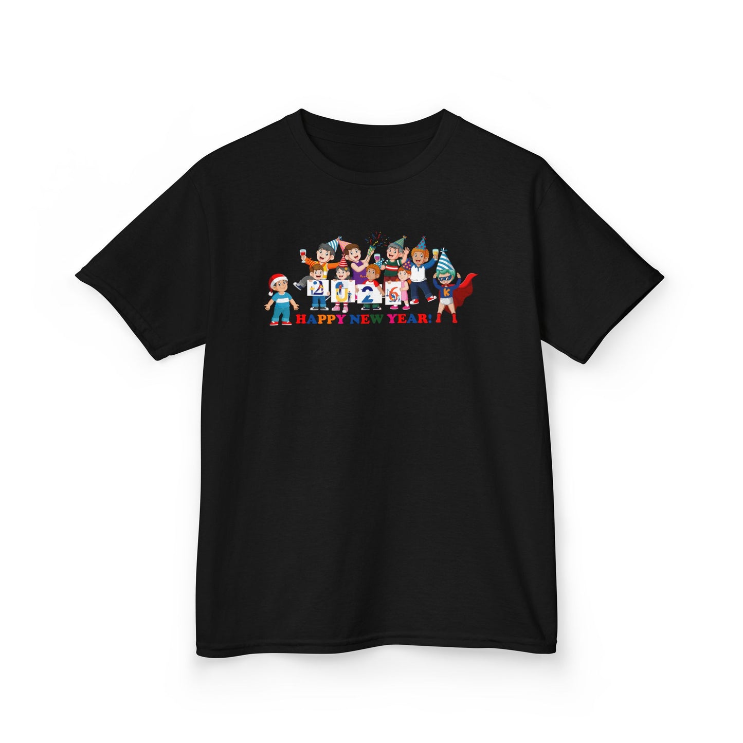 Kids Heavy Cotton™ Tee - Happy new year from super kiddo - [[{"value":"Wonderwear Kid"}]]
