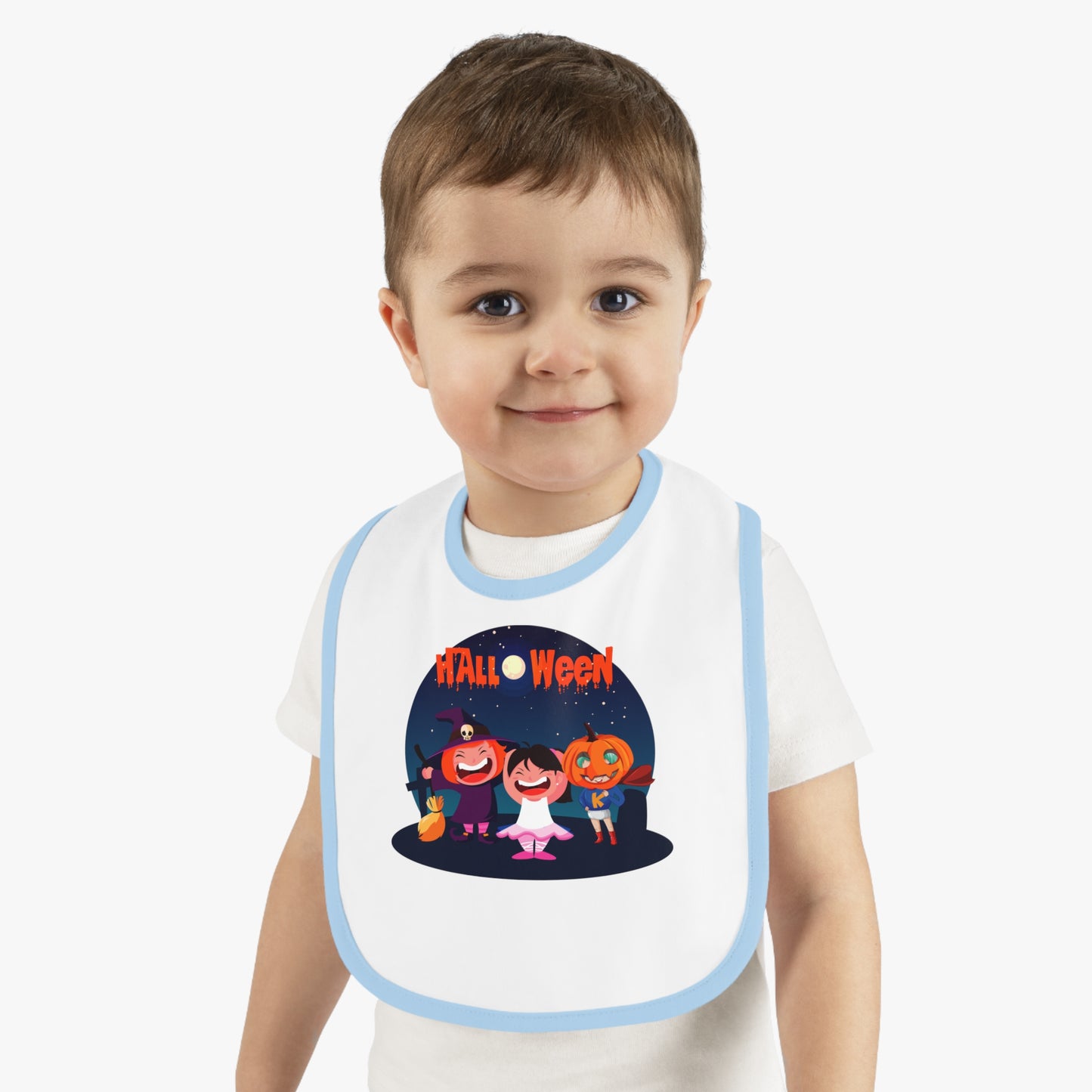 Baby Bib - Super kiddo wearing pumpkin