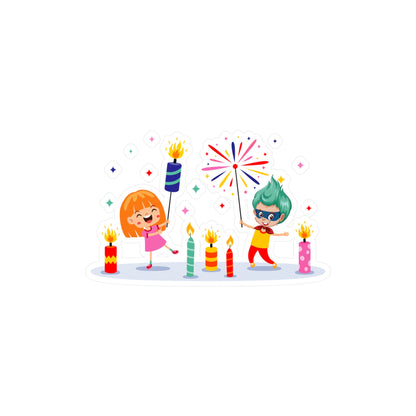 Christmas Kiss-Cut Vinyl Decals – Super kiddo lighting fireworks - [[{"value":"Wonderwear Kid"}]]